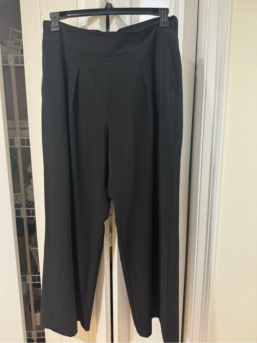 Nine West Black Wide-Leg Pull-On Trousers